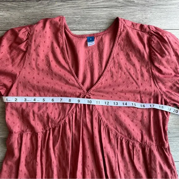 Old Navy Women’s Puff-Sleeve Clip-Dot Mini Swing Dress Sz Med "A Little Rusty" - Picture 8 of 10